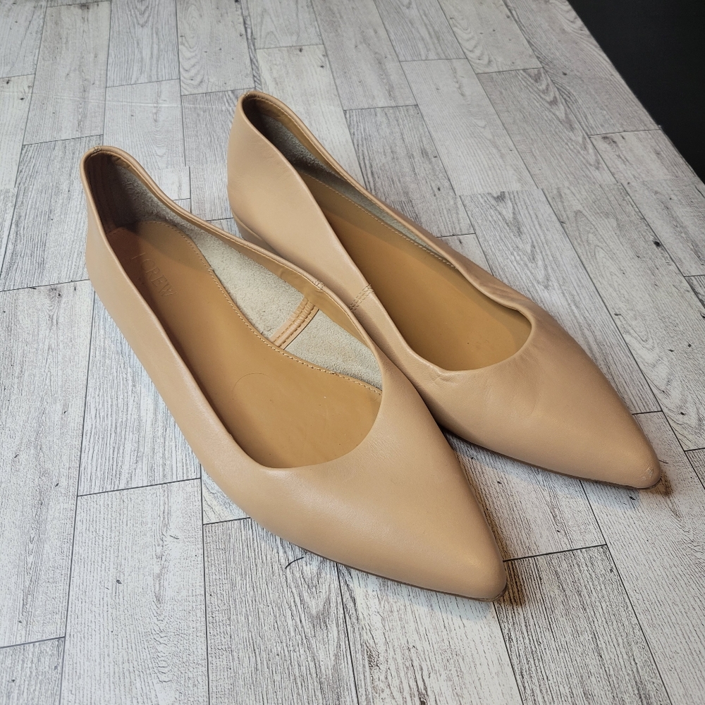 J Crew tan leather flats Shoes Size 9.5